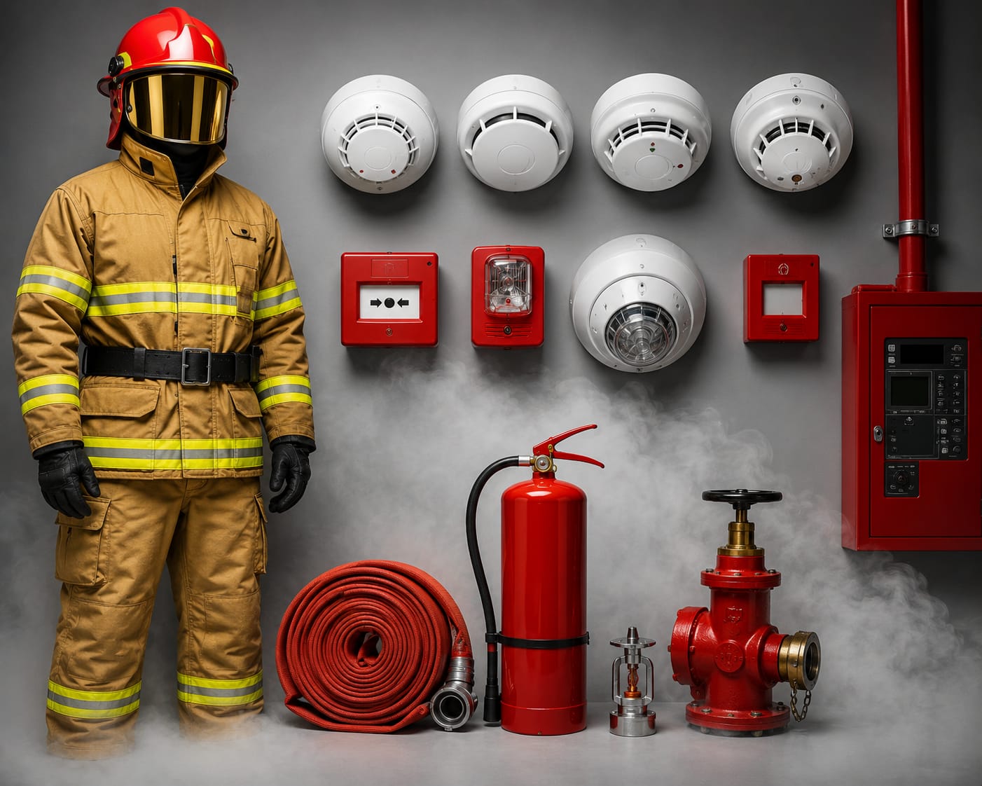 Fire,Safety,Smoke and Suit