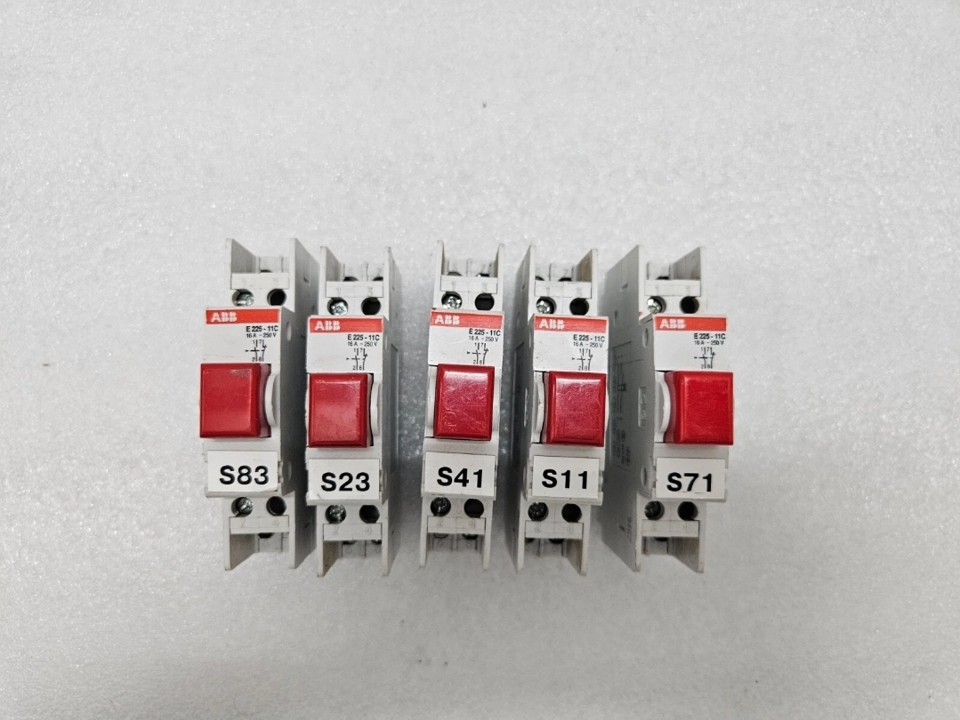 ABB E225-11C PUSHBUTTON 16AMP 250V RED LENS (LOT OF 5)