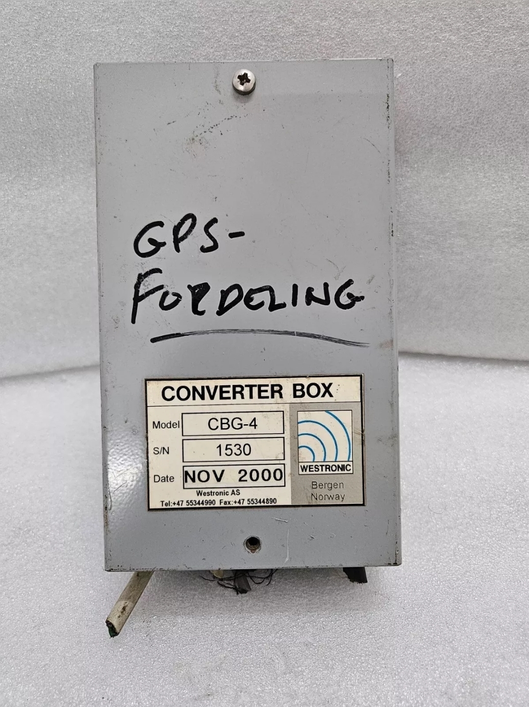 WESTRONIC CBG-4 CONVERTER BOX SERIAL NO.1530 DATE-NOV 2000 BERGEN NORWAY